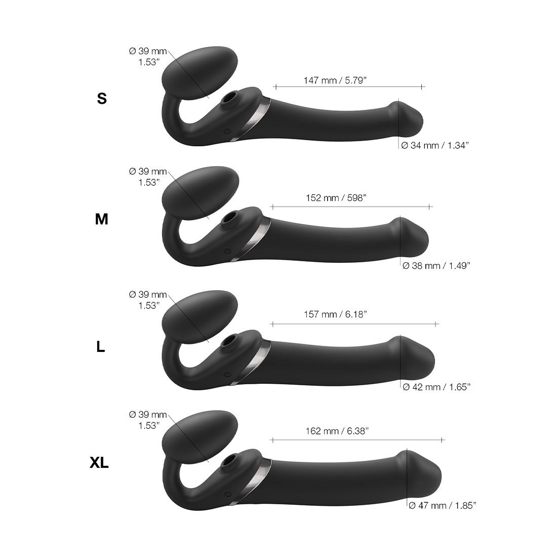 Strap-On-Me Multi Orgasm wibrujący strap-on sterowany pilotem XL