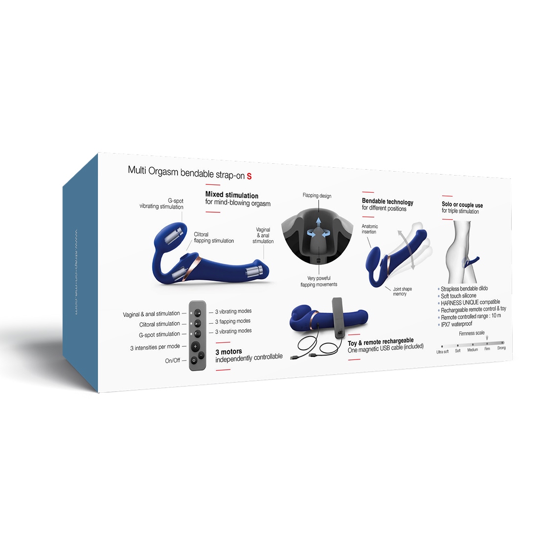 Strap-On-Me Multi Orgasm wibrujący strap-on sterowany pilotem S