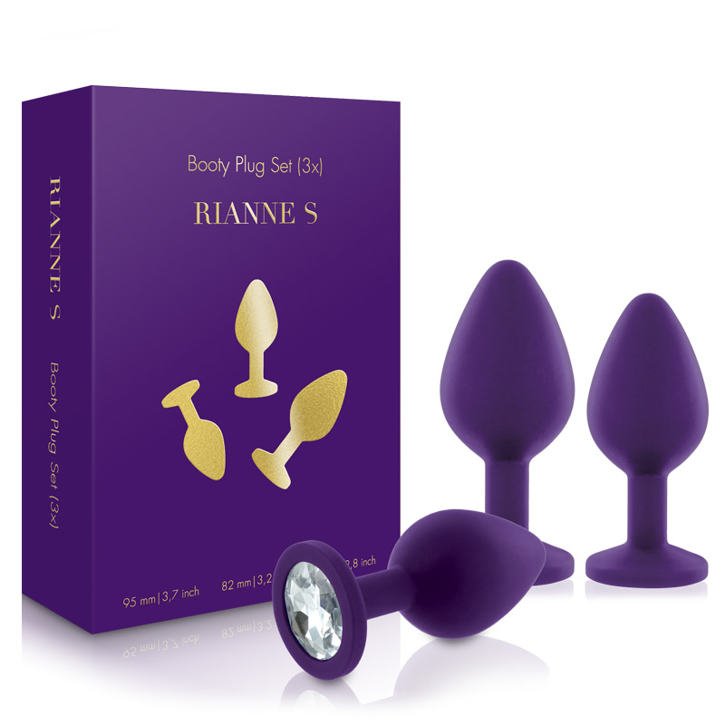 Rianne S Booty Plug Set zestaw korków analnych z kryształkami