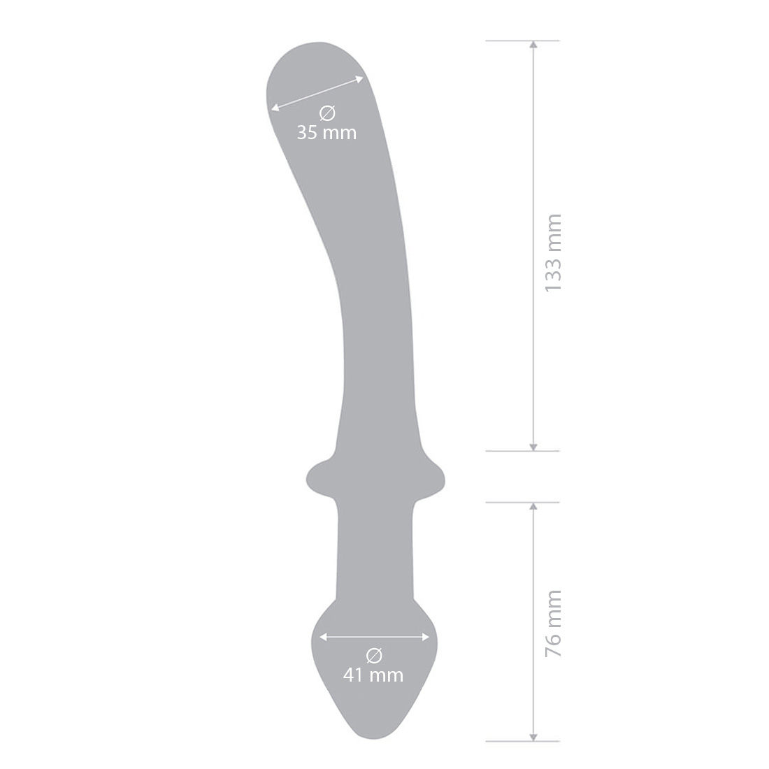 Gläs Classic Curved 2 w 1 szklane dildo i korek analny