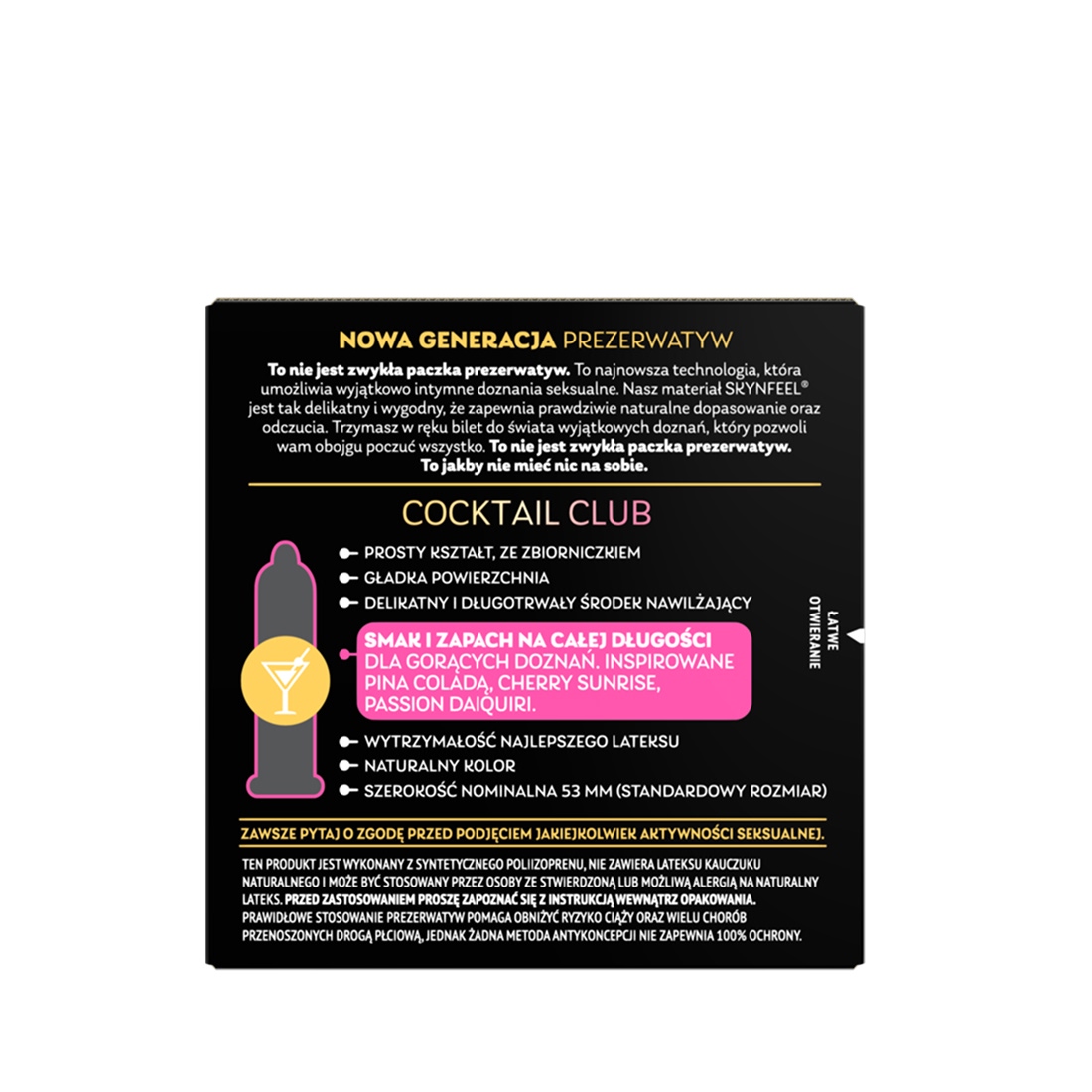 SKYN Cocktail Club nielateksowe prezerwatywy o smaku koktajli