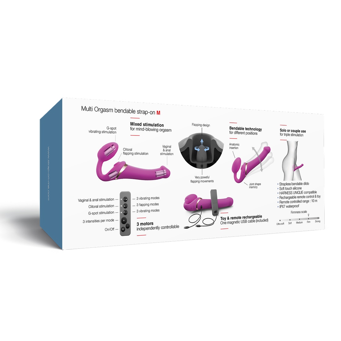 Strap-On-Me Multi Orgasm wibrujący strap-on sterowany pilotem M