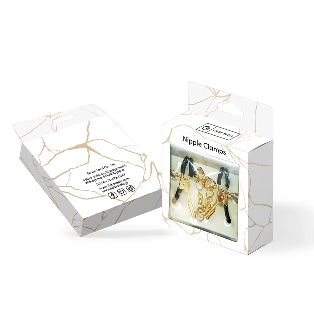 Liebe Seele Gold Hollow Heart zaciski na sutki