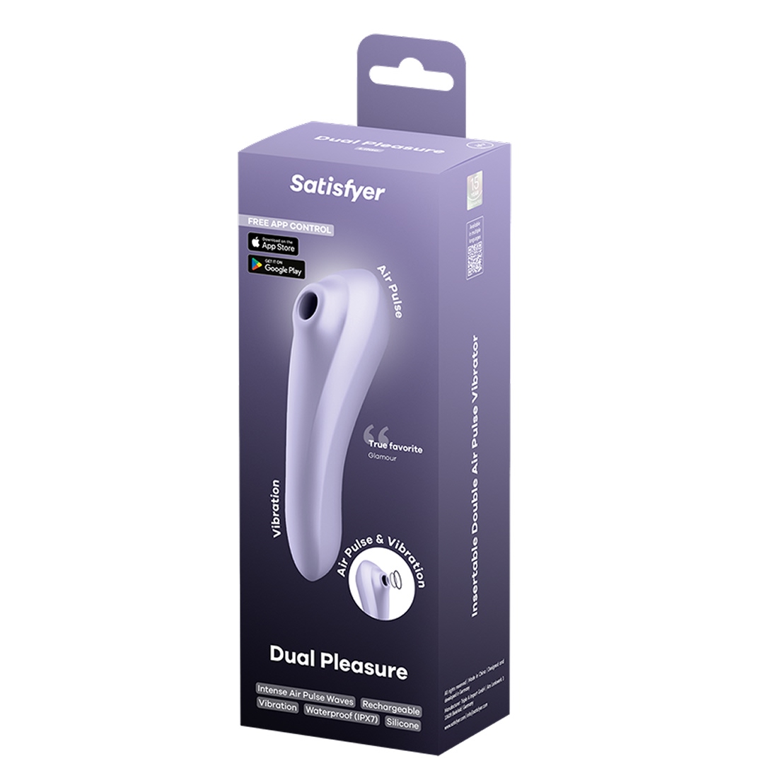 Satisfyer Dual Pleasure bezdotykowo-wibrujący masażer łechtaczki sterowany telefonem