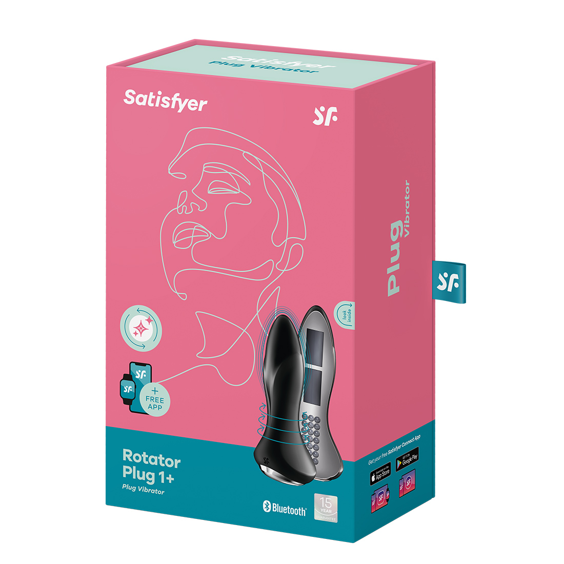 Satisfyer Rotator Plug 1+ wibrujący korek analny z wypustkami sterowany telefonem