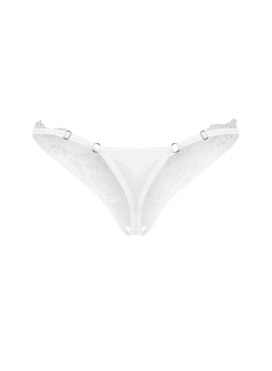 Obsessive Arrowel White stringi z otwartym krokiem