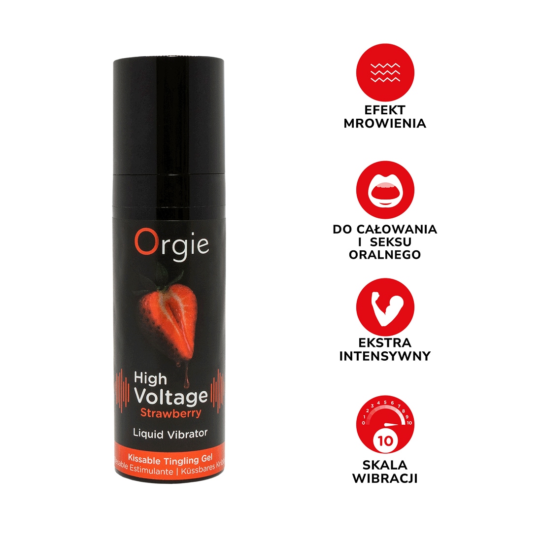 Orgie High Voltage mocny żel stymulujący dla par o smaku truskawki