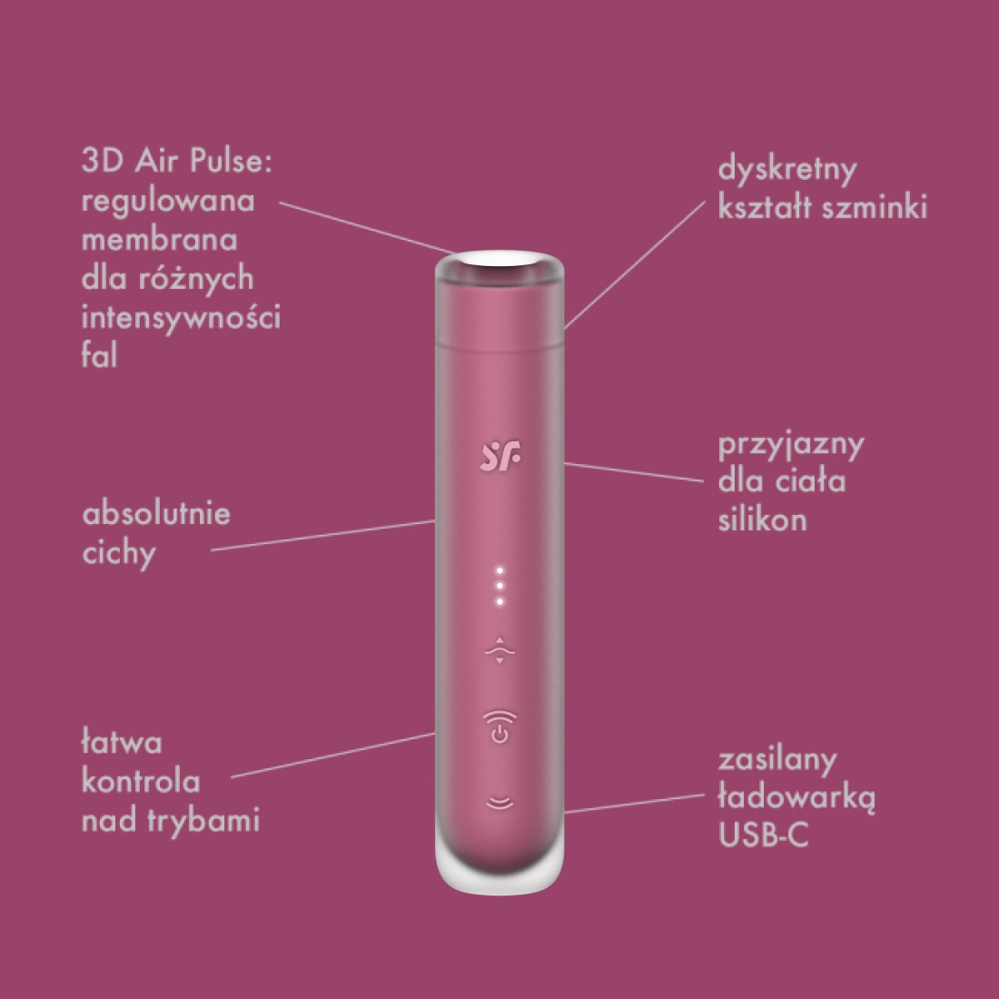 Satisfyer First Kiss bezdotykowy masażer łechtaczki w kształcie szminki