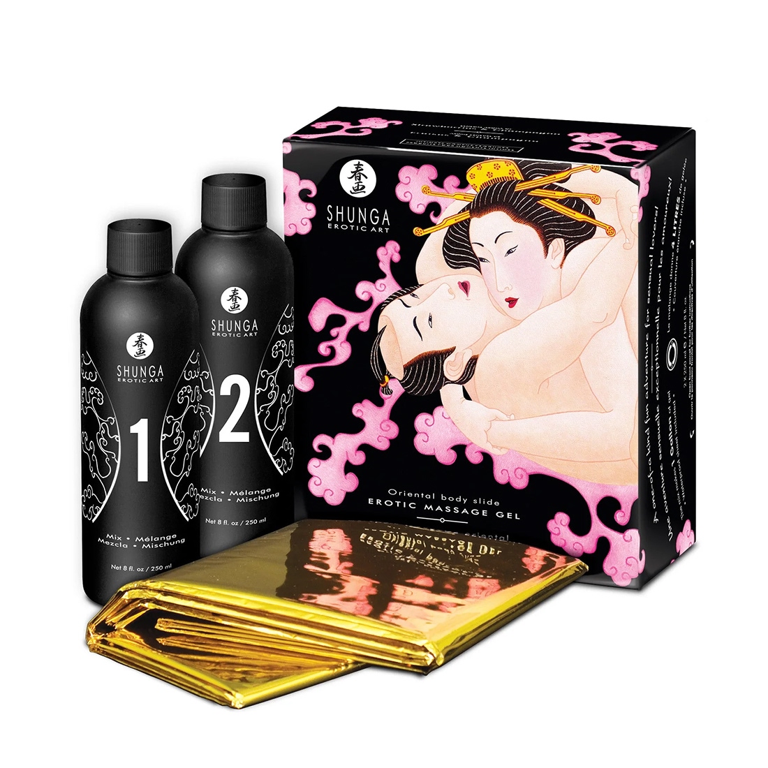 Shunga Oriental zestaw do masażu body to body o smaku truskawkowym