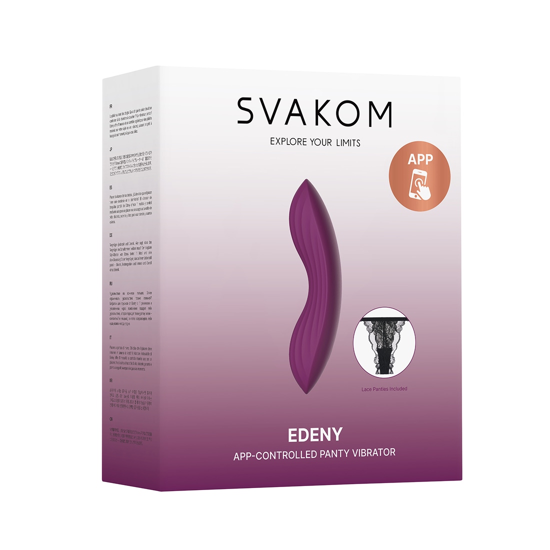 Svakom Edeny zdalnie sterowany masażer w zestawie ze stringami 