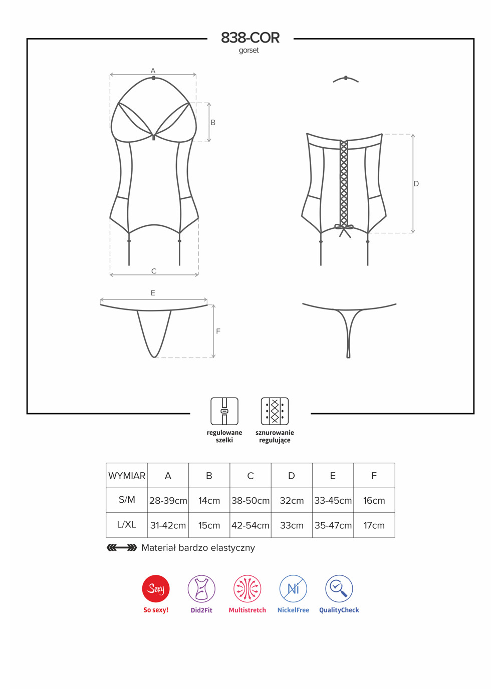 Obsessive gorset i stringi (838-COR-3)