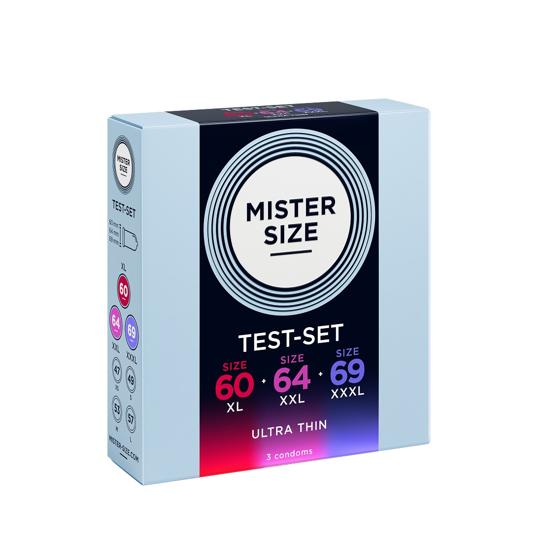 Mister Size 60 64 69 zestaw testowy prezerwatyw w dużym rozmiarze