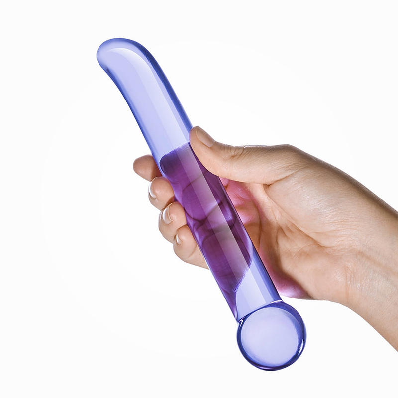 Gläs Purple G-Spot szklane dildo