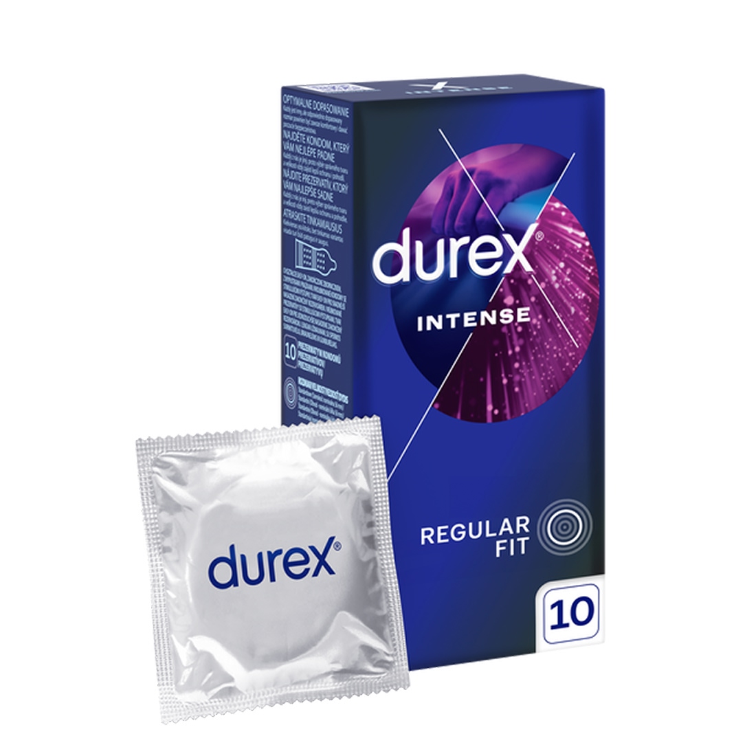 Durex Intense prezerwatywy z prążkami, wypustkami i żelem stymulującym