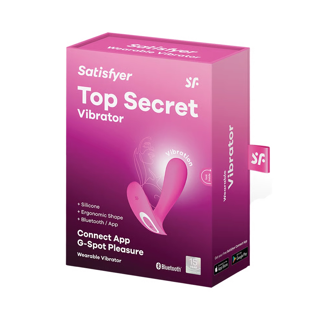 Satisfyer Top Secret wibrator króliczek sterowany telefonem neonowy różowy - opakowanie produktu