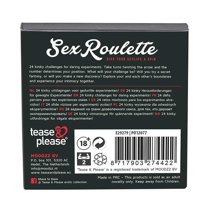 Tease & Please Sex Roulette gra erotyczna dla par