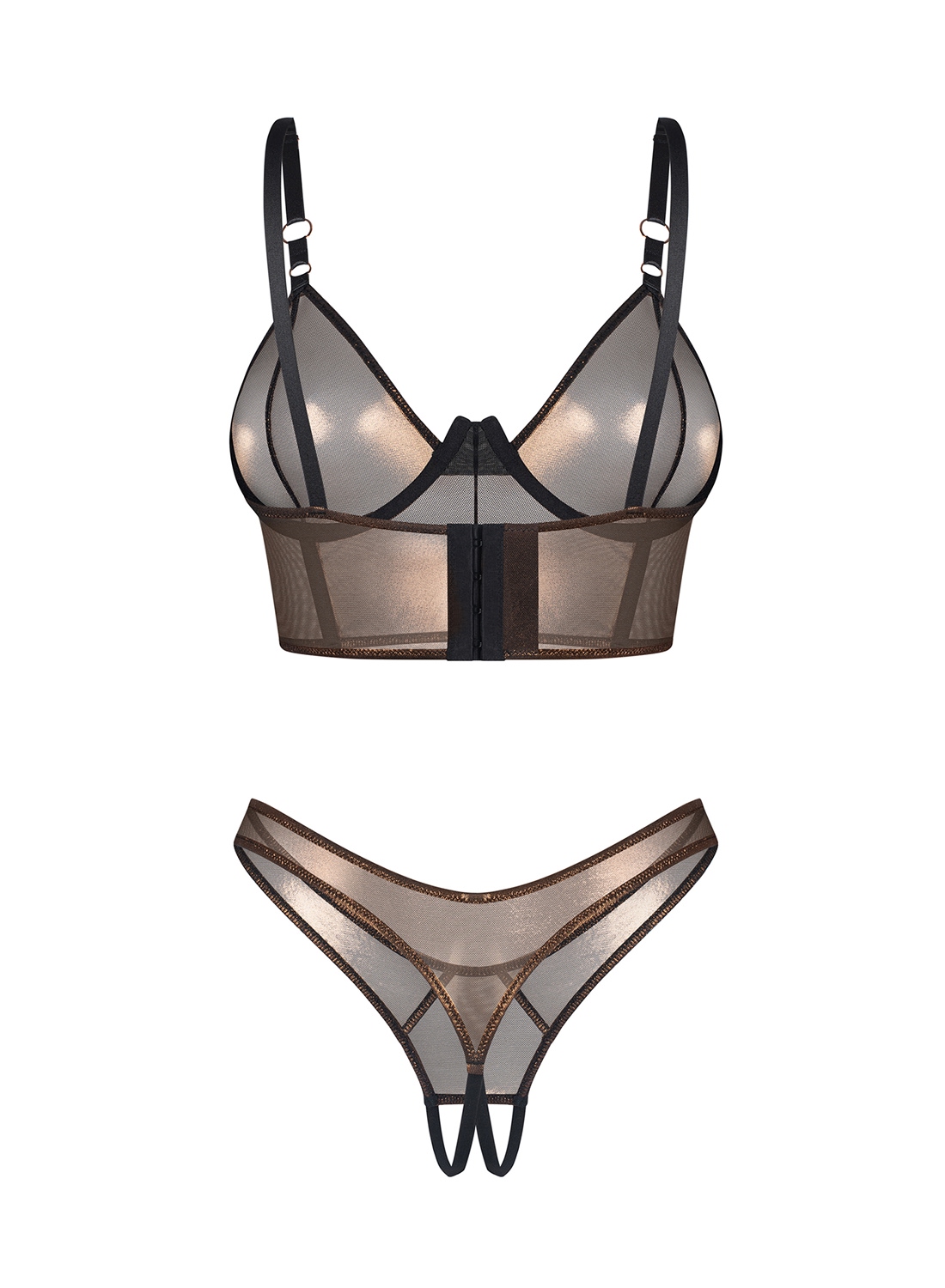 Obsessive Soranna komplet: top i stringi z otwartym krokiem