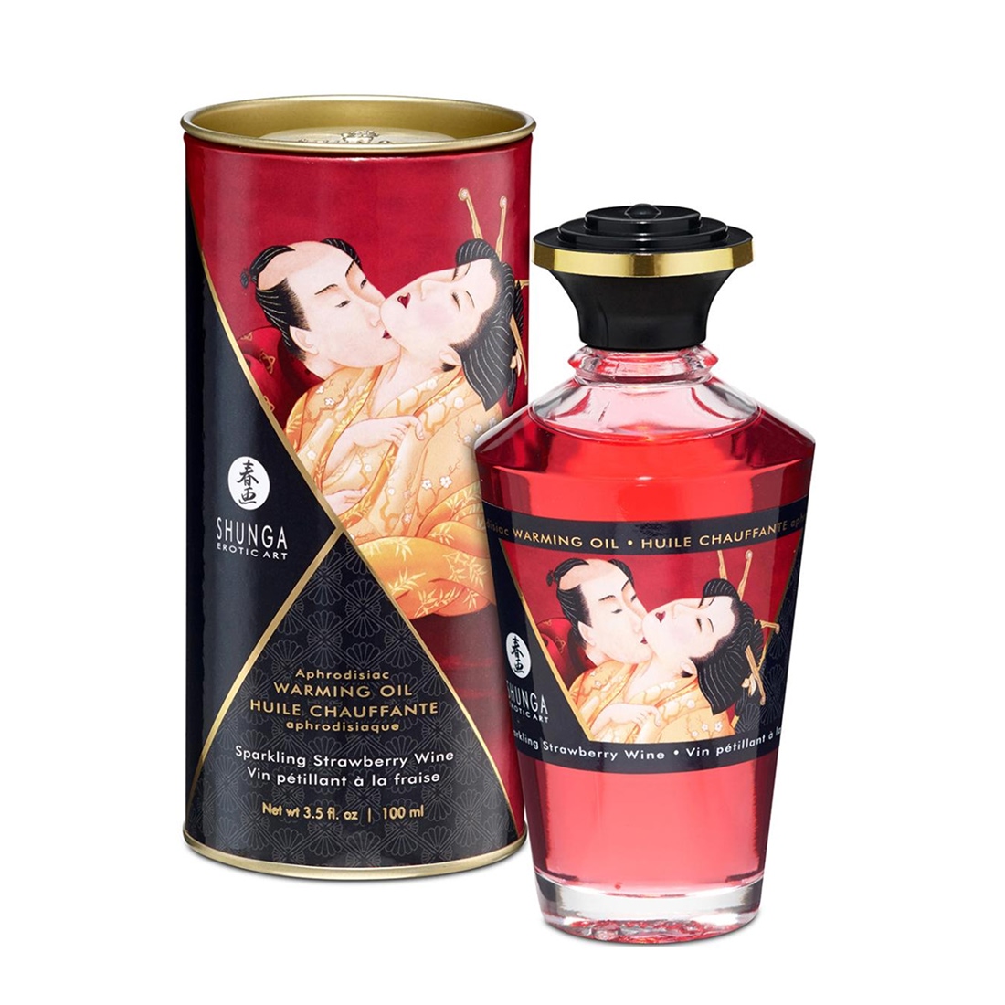 Shunga Aphrodisiac Oil olejek do stref erogennych o smaku szampana z truskawkami