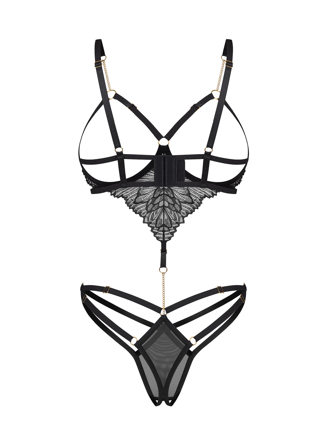Obsessive Matildea Black body z otwartym krokiem