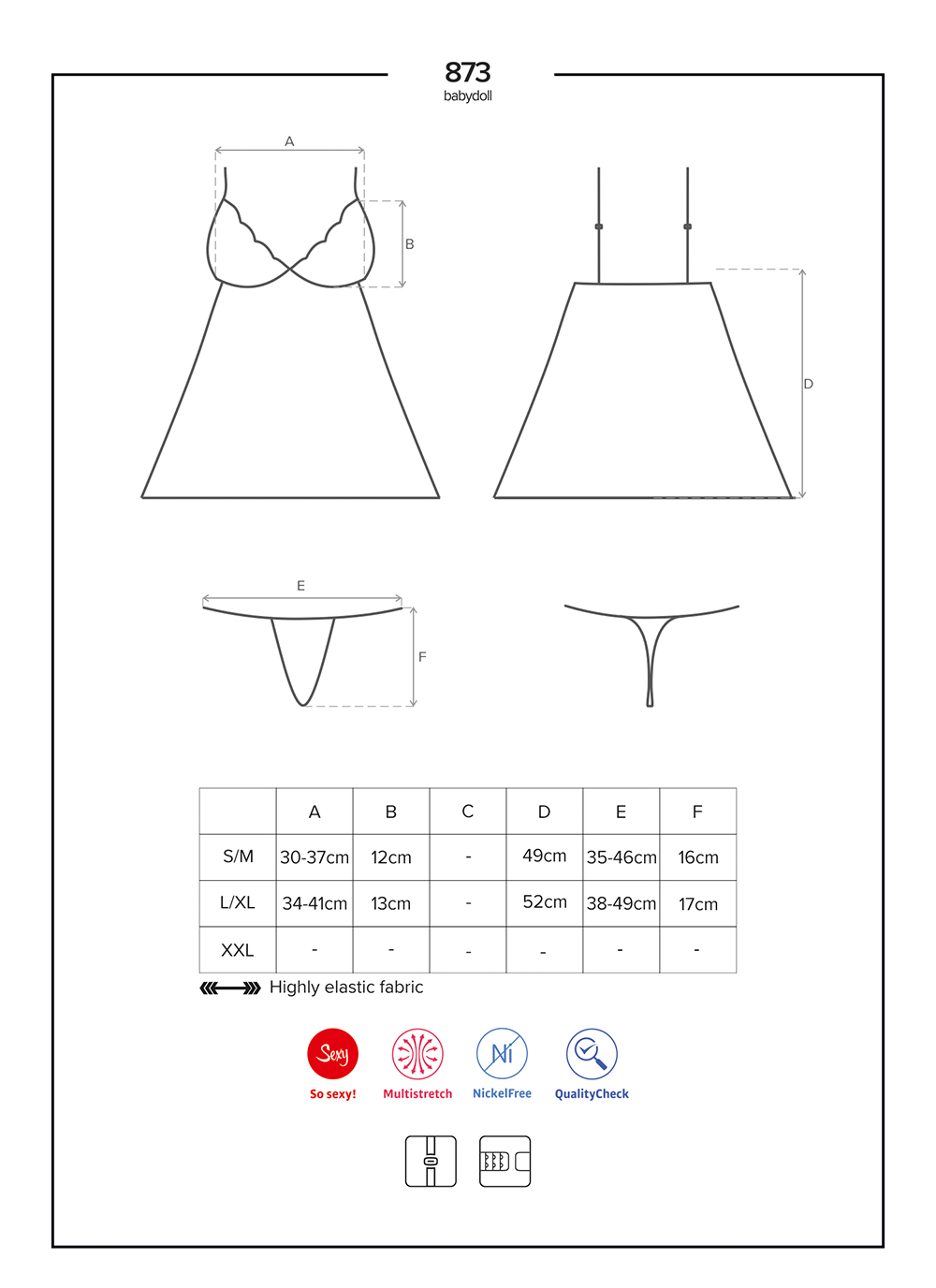 Obsessive koszulka babydoll i stringi (873-BAB-1)