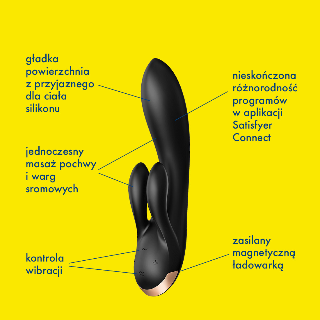 Satisfyer Double Flex wibrator króliczek sterowany telefonem