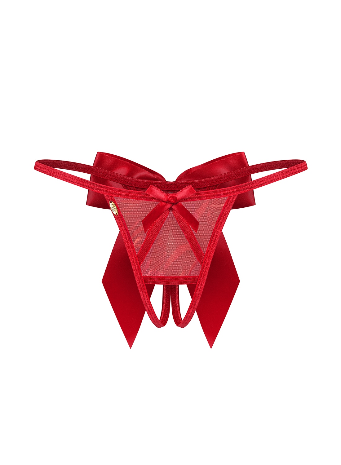 Obsessive Gifty Red stringi z otwartym krokiem