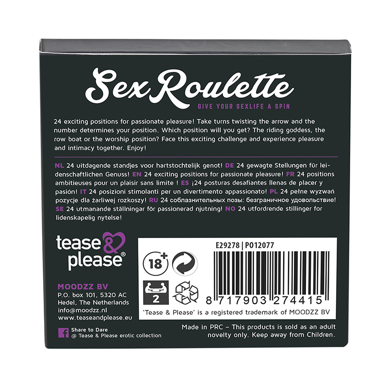 Tease & Please Sex Roulette gra erotyczna dla par