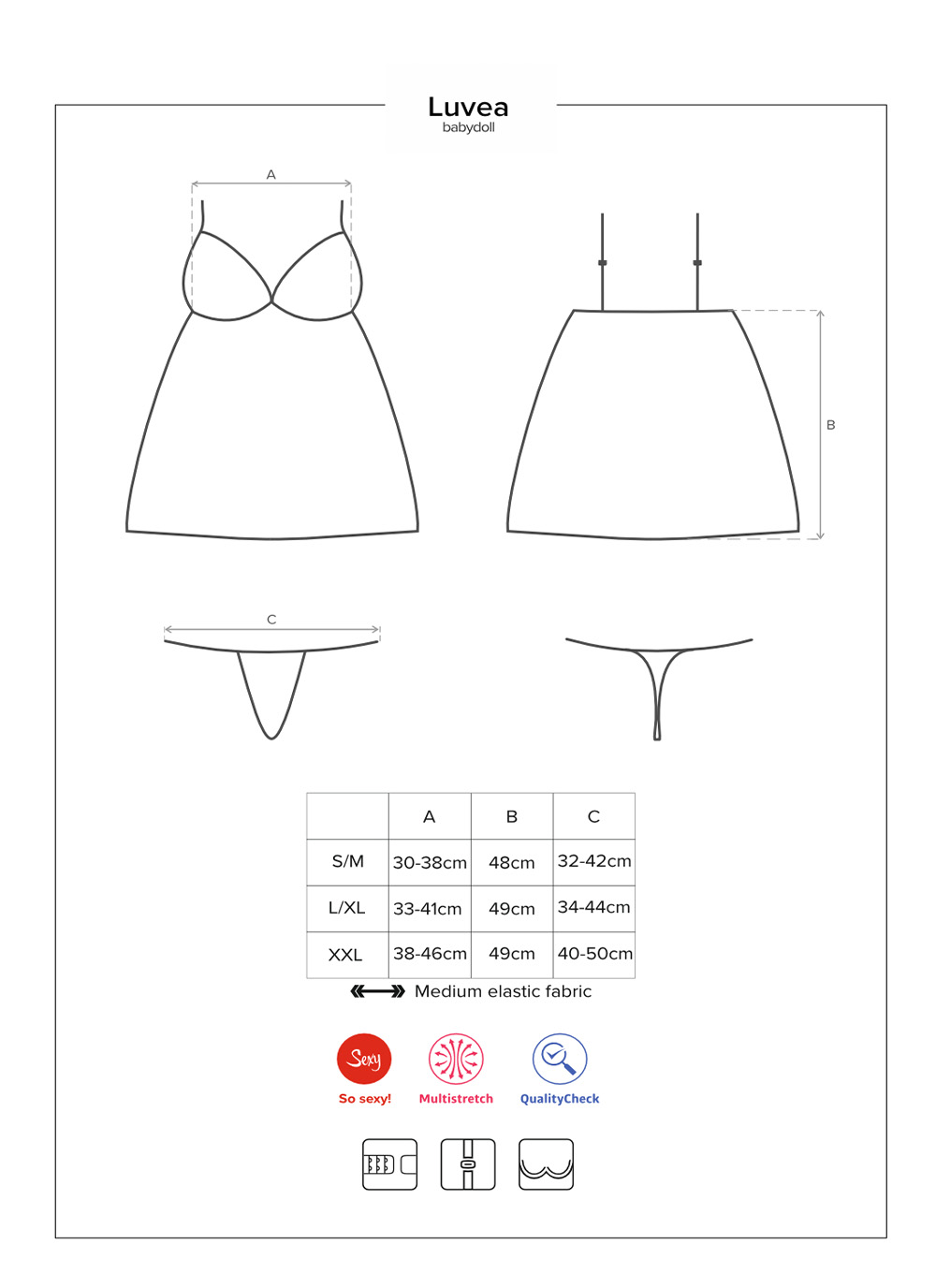 Obsessive koszulka babydoll i stringi (Luvae)