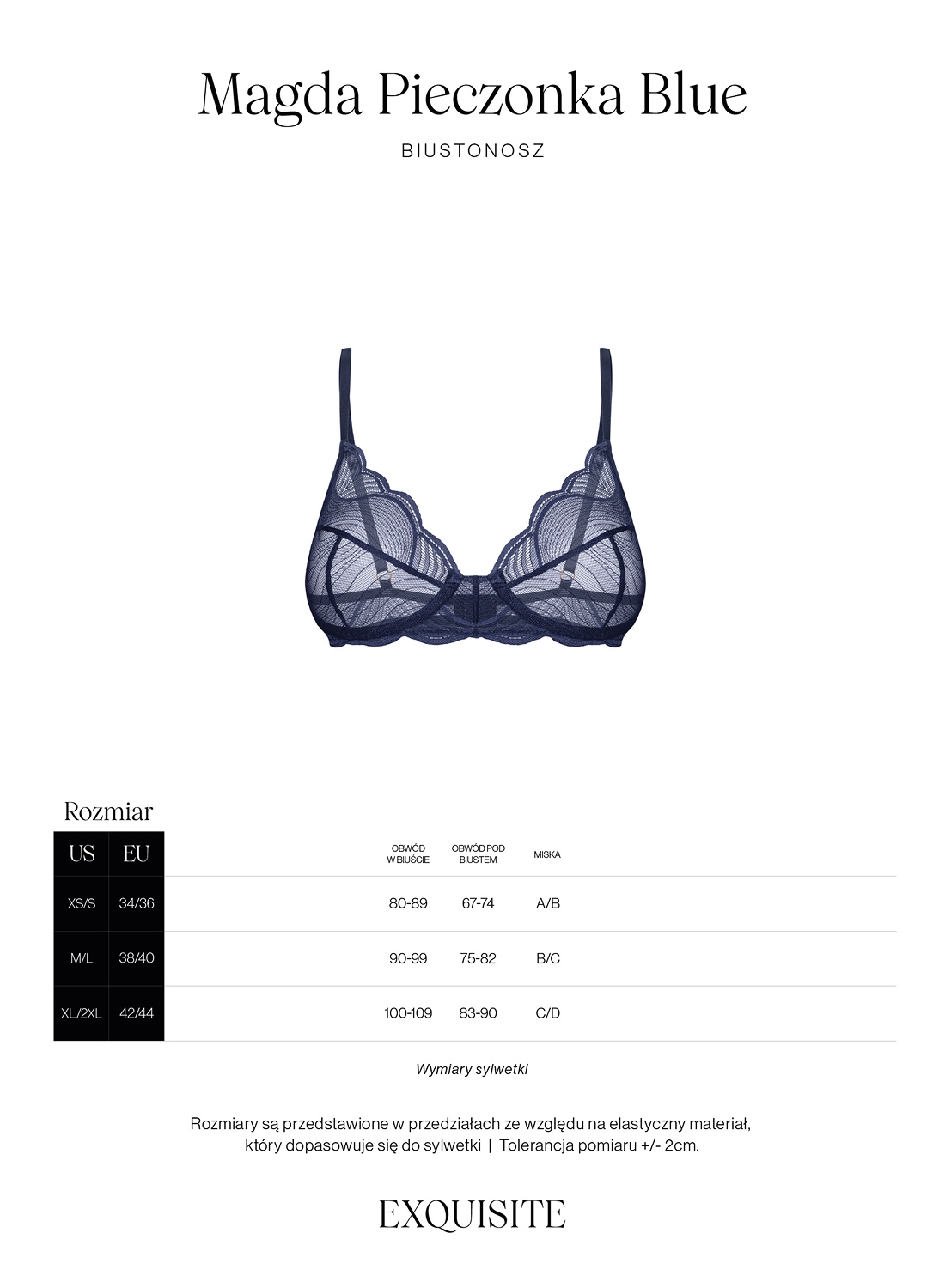 Exquisite by Obsessive MP Blue biustonosz