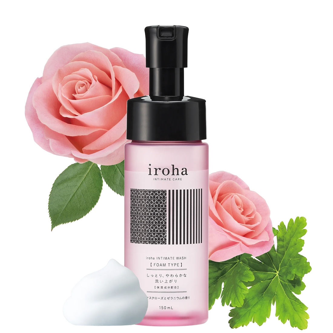 Iroha Intimate Wash pianka do higieny intymnej o zapachu róży damasceńskiej i geranium