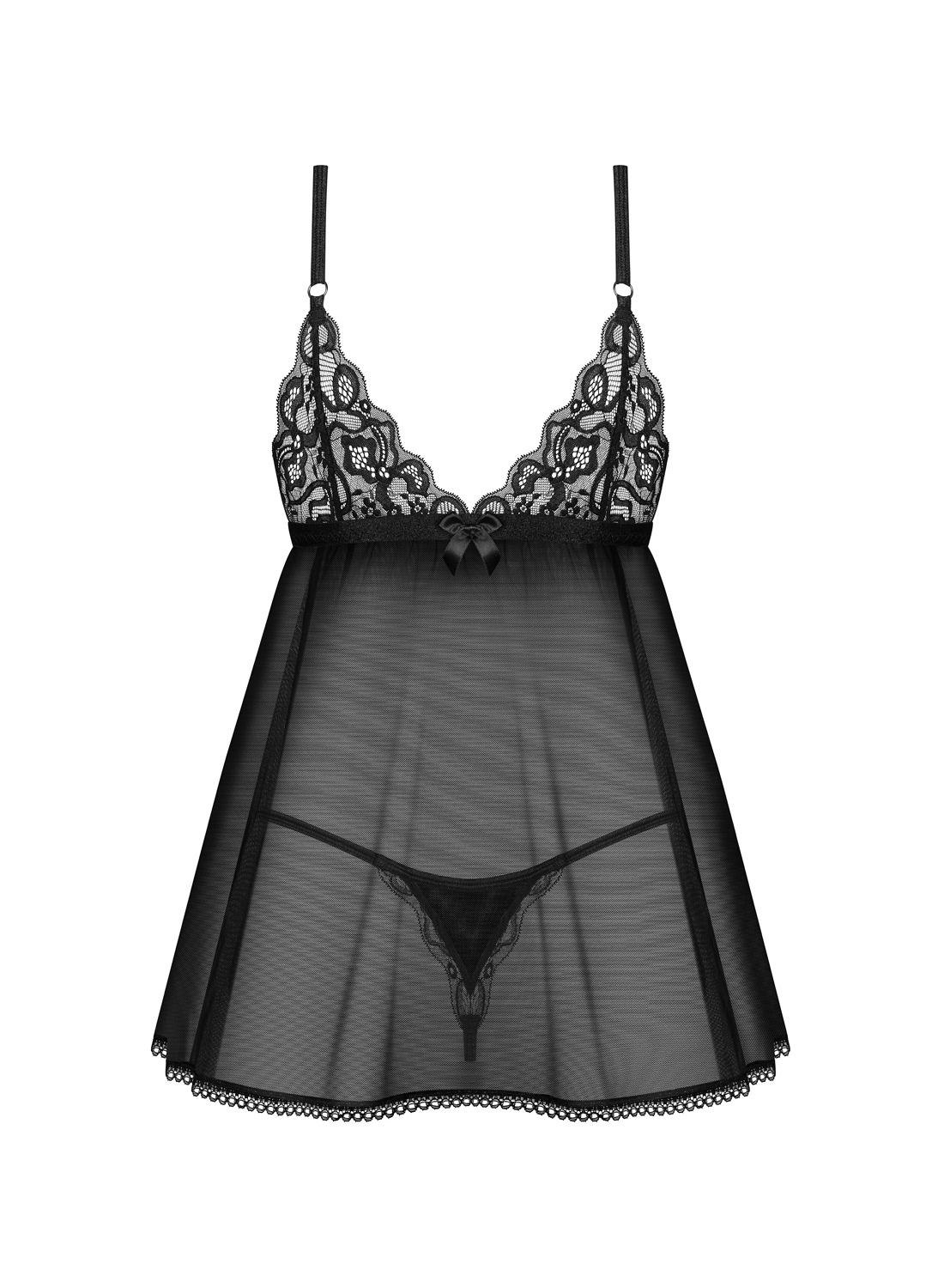 Obsessive Blomentis koszulka babydoll i stringi  
