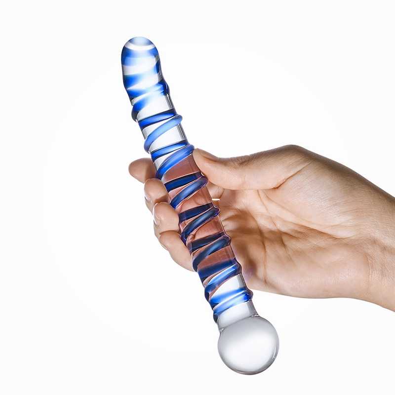 Gläs Mr. Swirly G-Spot szklane dildo 