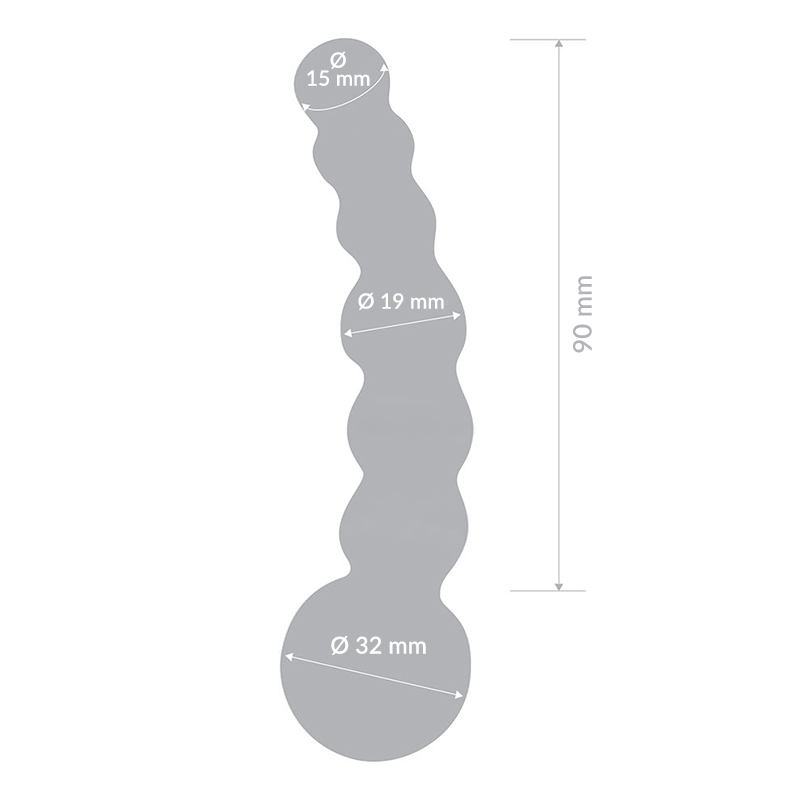 Gläs 5” Curved szklane dildo