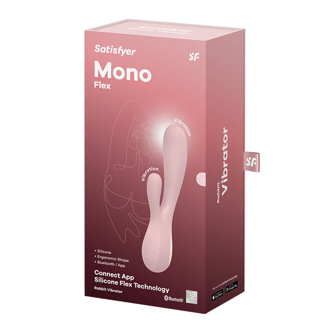 Satisfyer Mono Flex wibrator króliczek sterowany telefonem jasnoróżowy - opakowanie produktu
