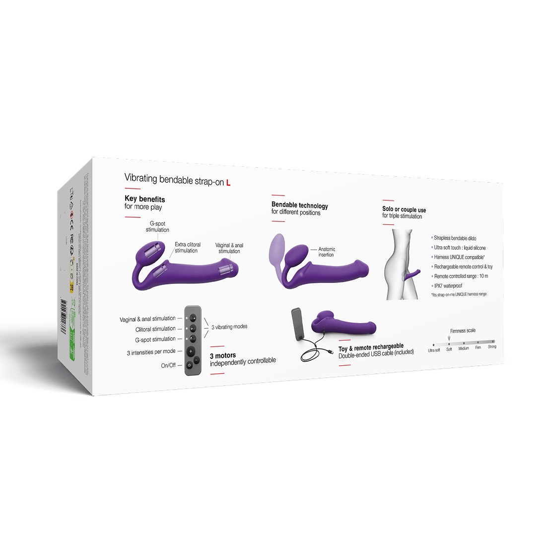 Strap-On-Me Vibrating Bendable Strap-on wibrujący strap-on sterowany pilotem L