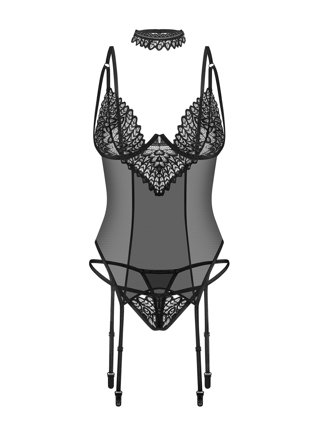 Obsessive Donarella gorset z chokerem i stringi 