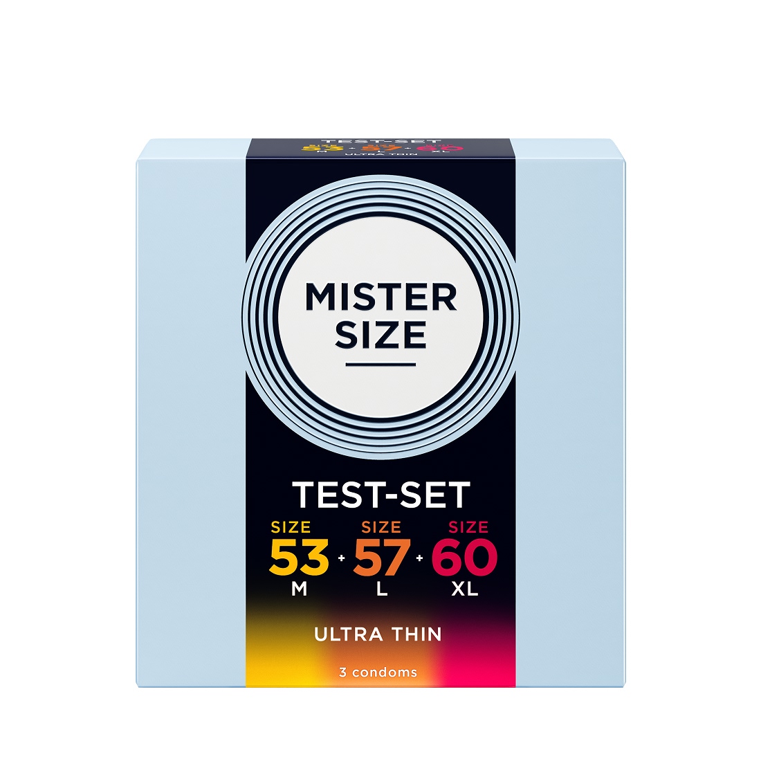 Mister Size 53 57 60 zestaw testowy prezerwatyw w średnim rozmiarze