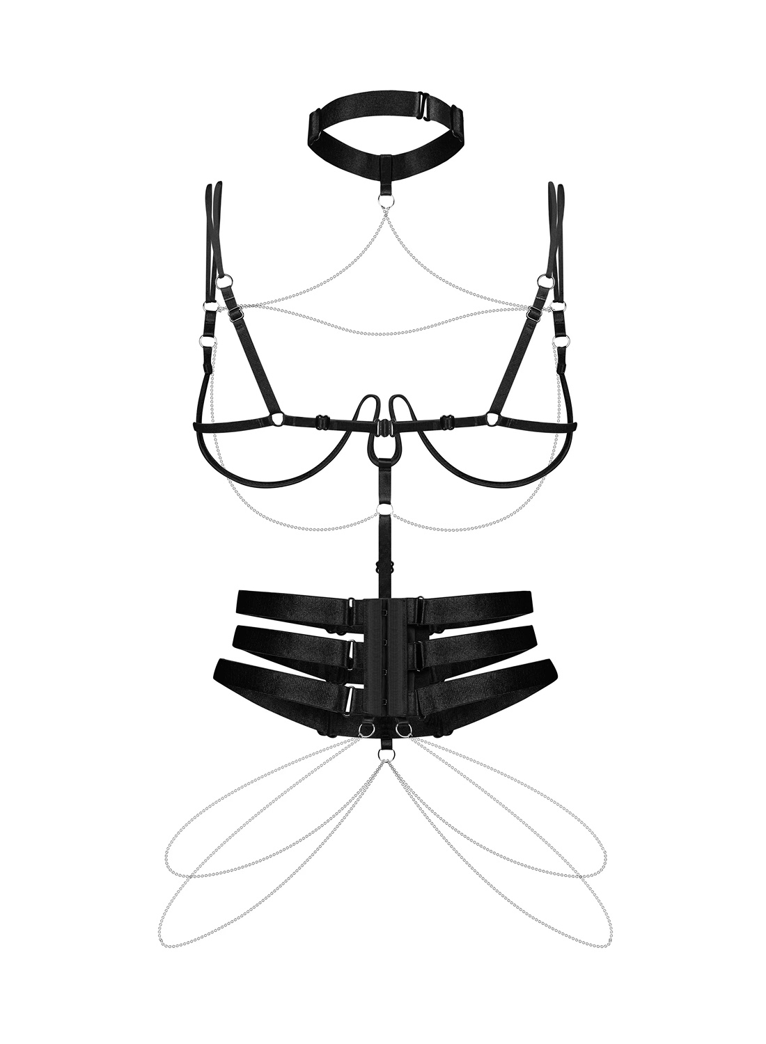 Obsessive Premisis Black uprząż na biust i talię
