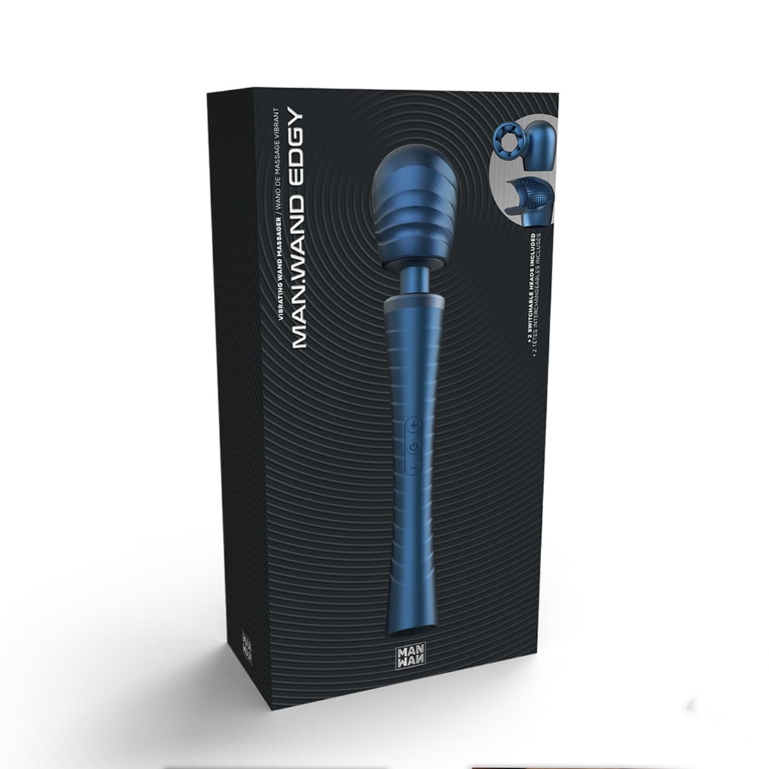 Manwan Man.Wand Edgy masażer do ciała z nakładkami na penisa