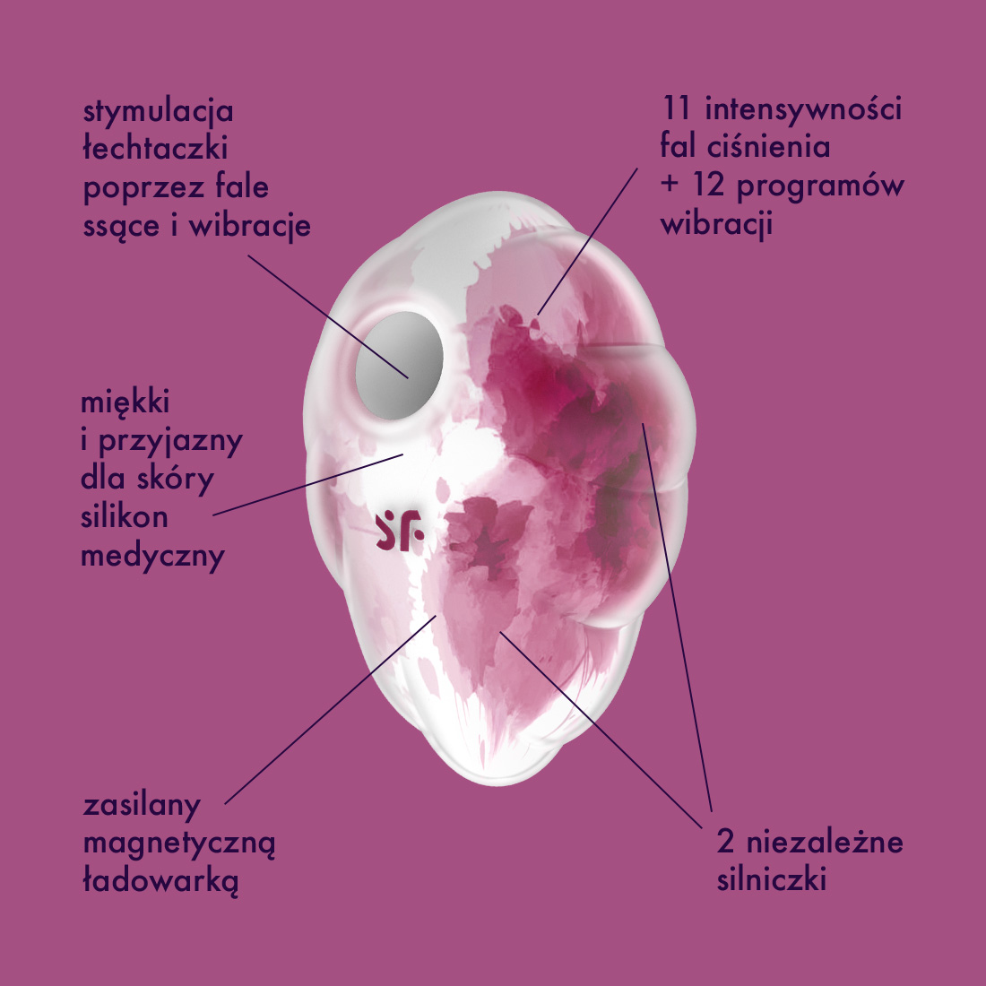 Satsifyer Cloud Dancer bezdotykowo-wibrujący masażer łechtaczki 2 w 1 