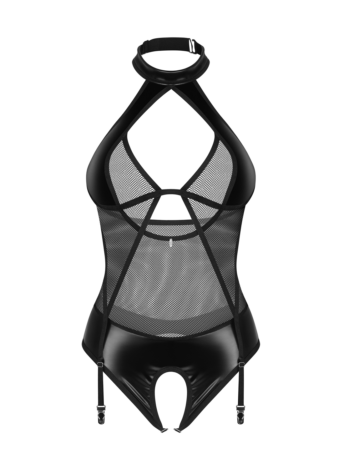 Obsessive Dominna body z otwartym krokiem i paskami do pończoch
