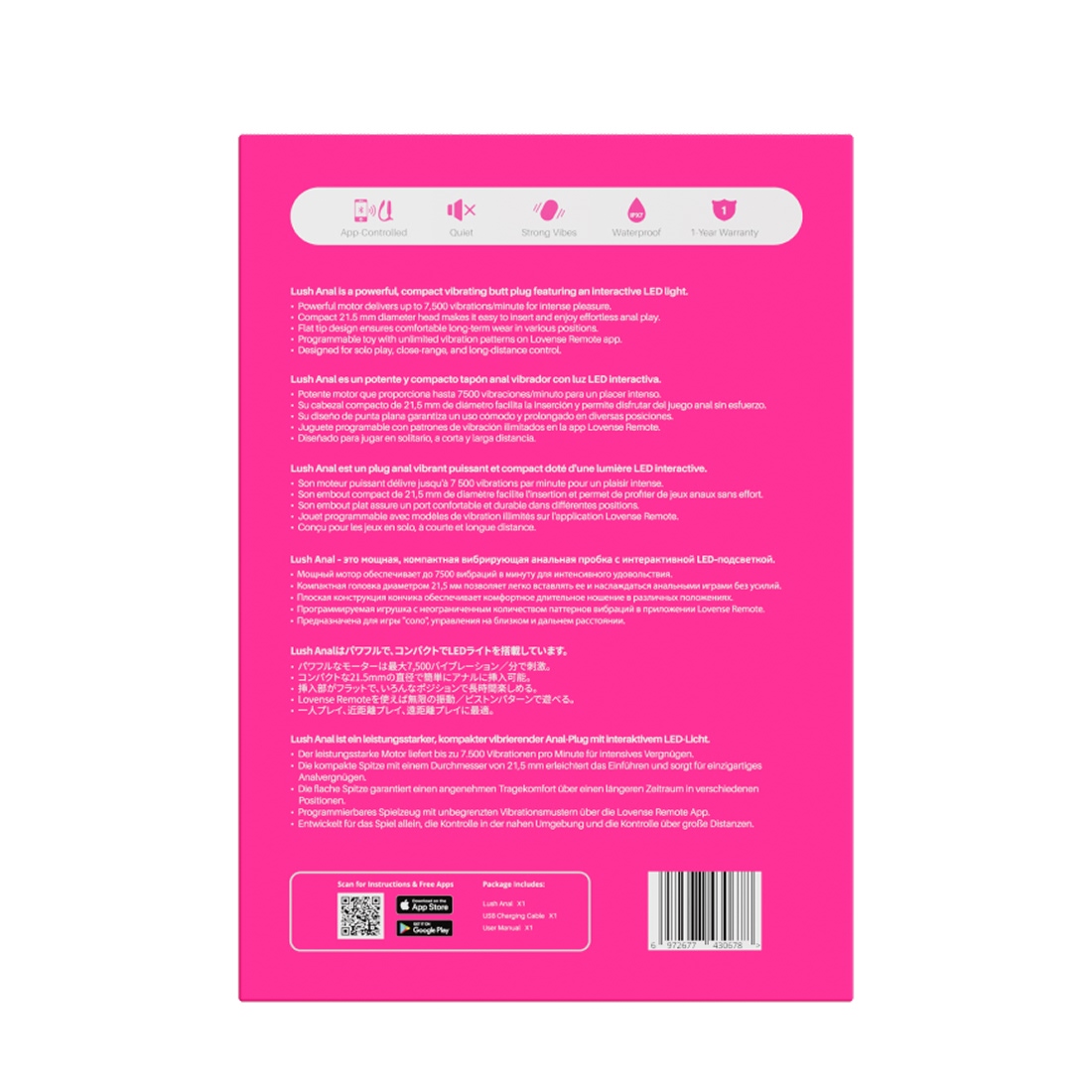 Lovense Lush Anal wibrujący korek analny sterowany aplikacją