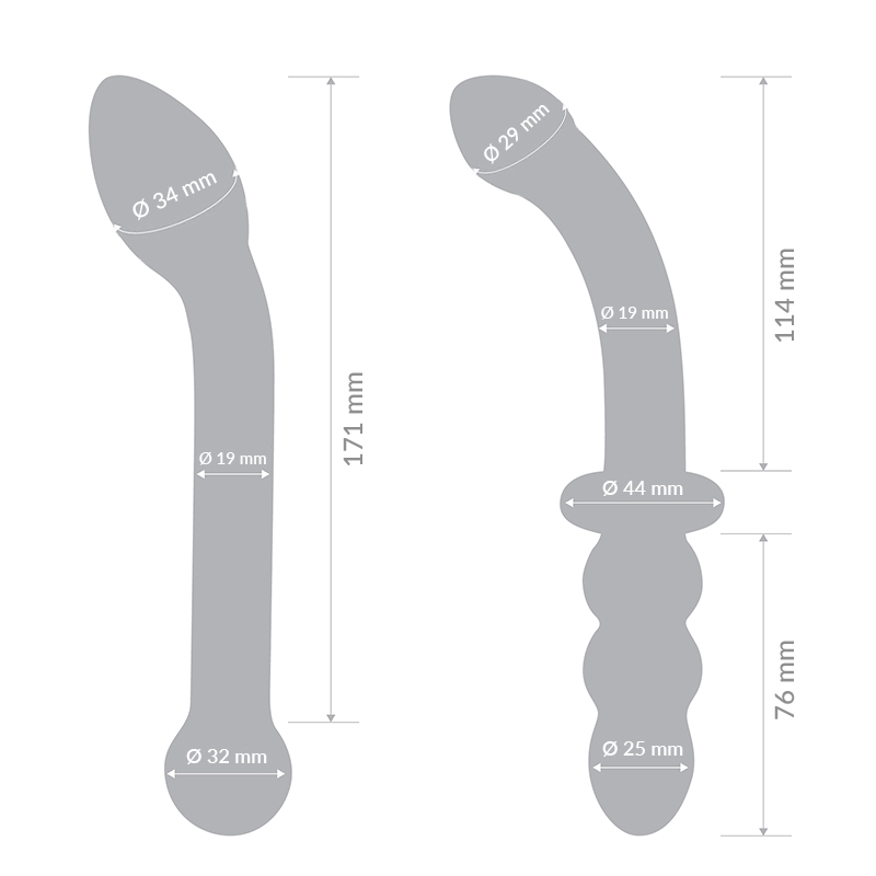 Gläs G-Spot Pleasure zestaw 2 szklanych dildo