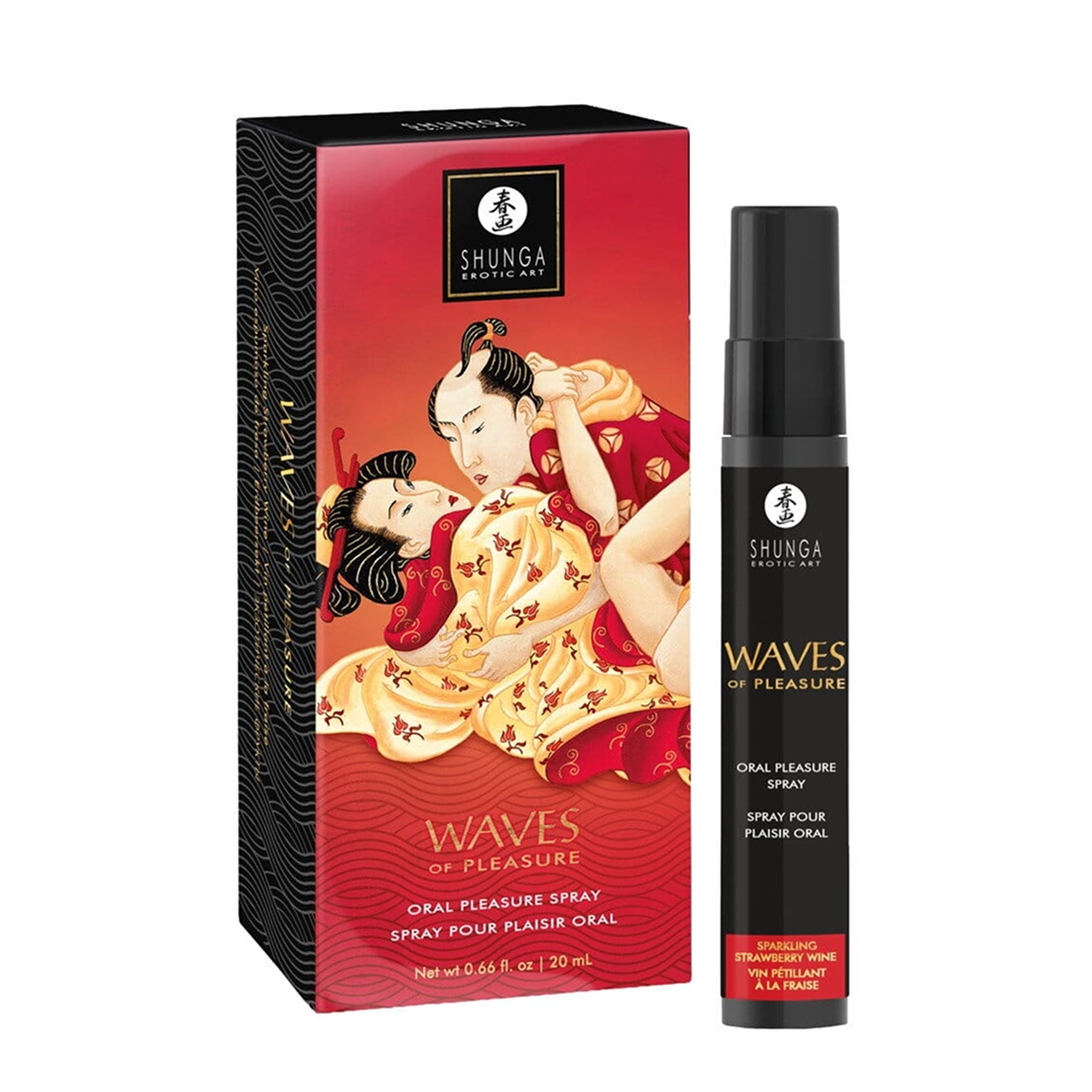 Shunga Waves Of Pleasure spray oralny o smaku szampana z truskawkami