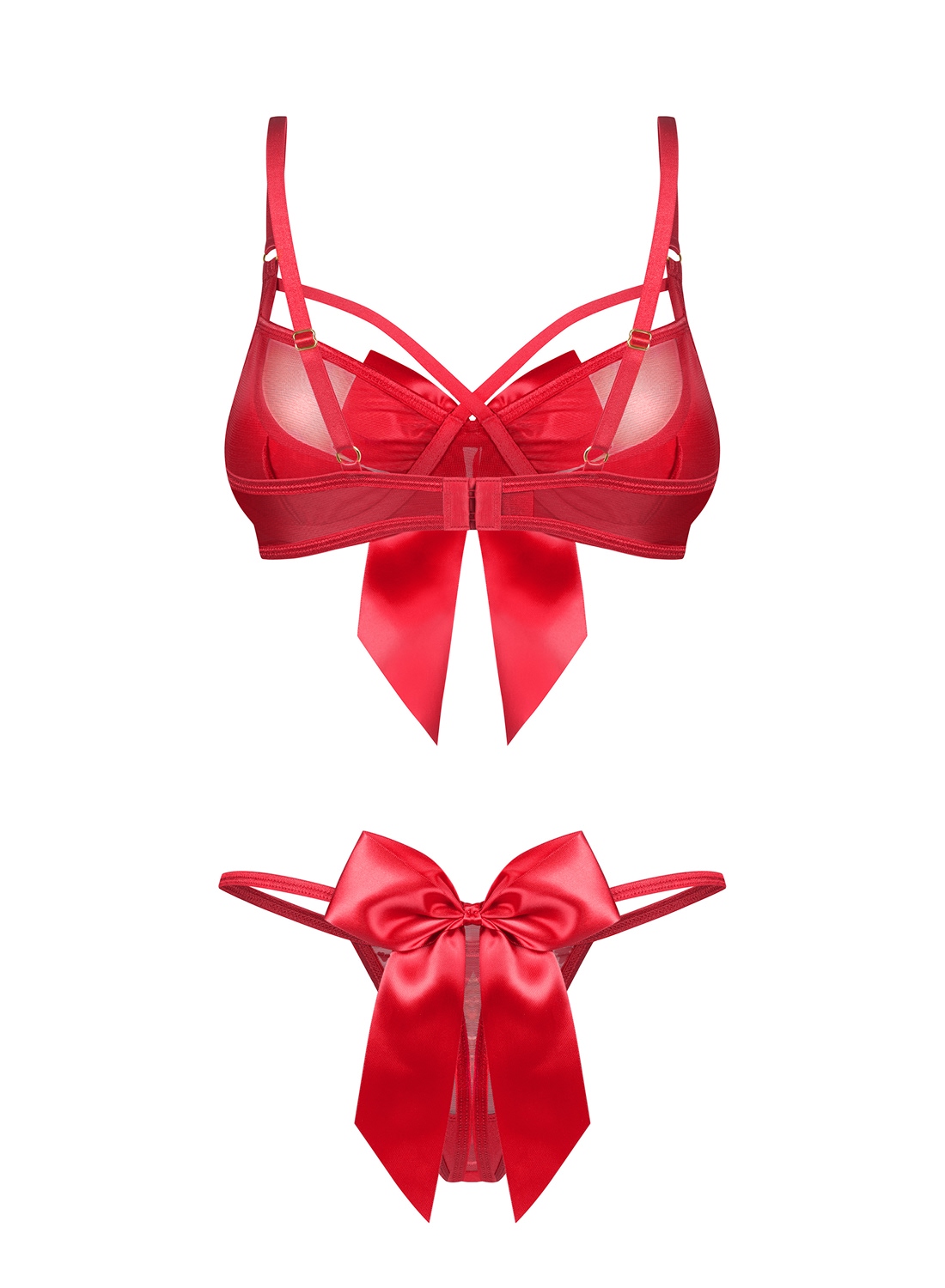 Obsessive Gifty Red komplet: biustonosz i stringi