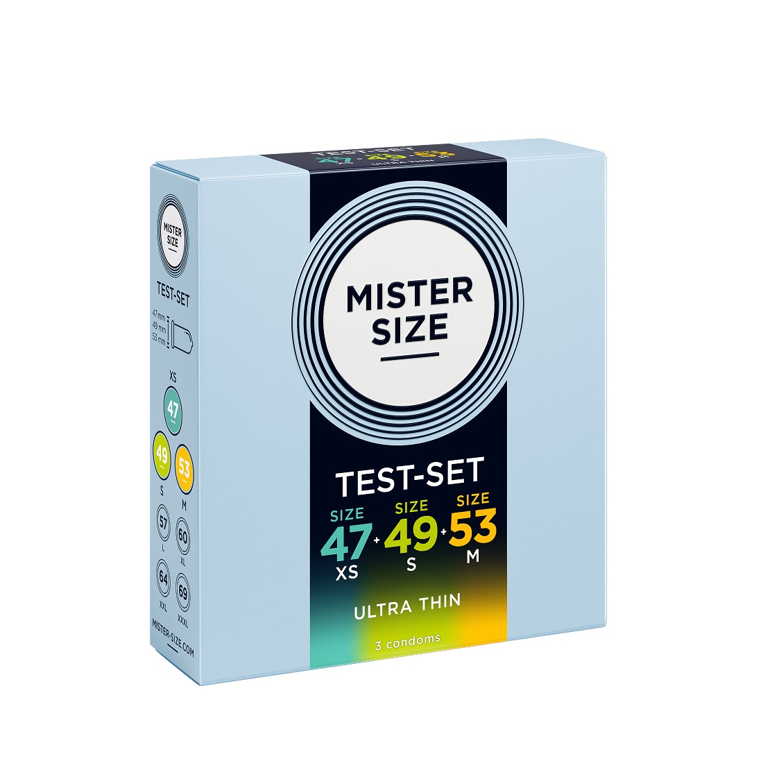 Mister Size 47 49 53 zestaw testowy prezerwatyw w małym rozmiarze