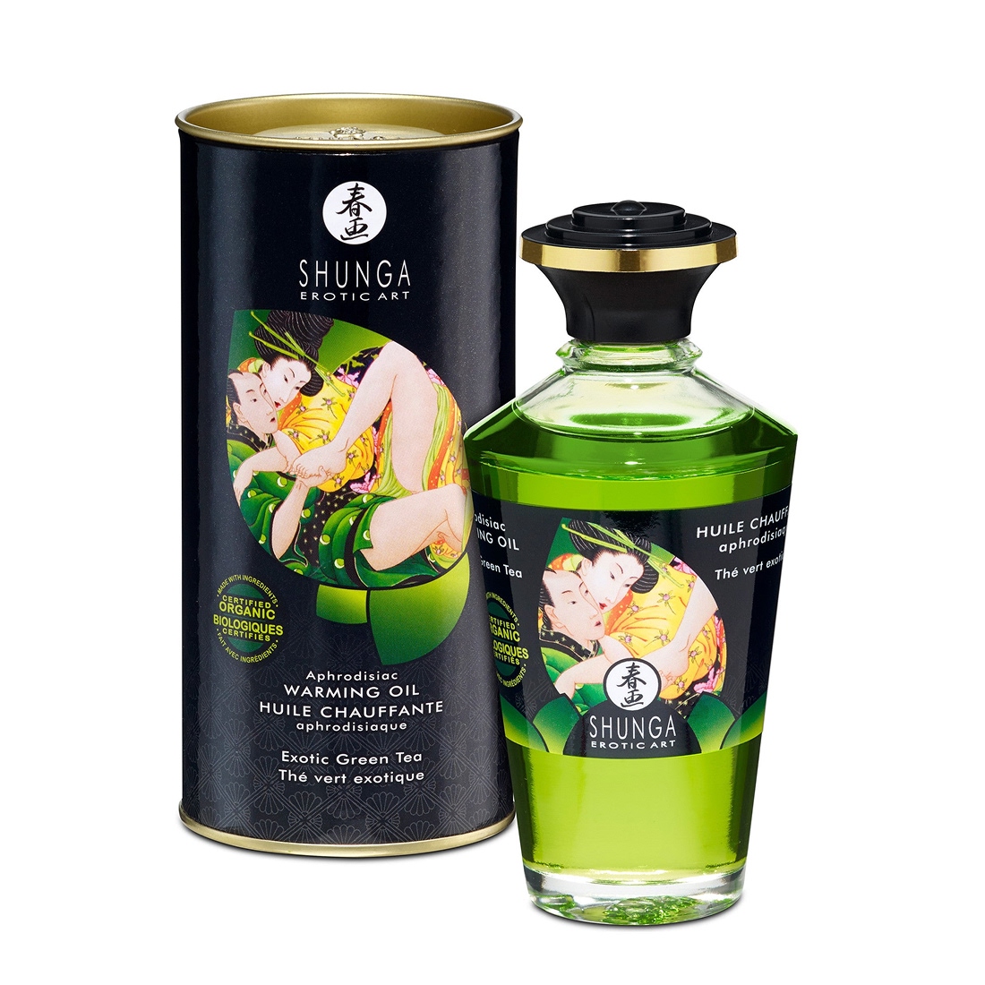 Shunga Aphrodisiac Oil organiczny olejek do stref erogennych o smaku zielonej herbaty