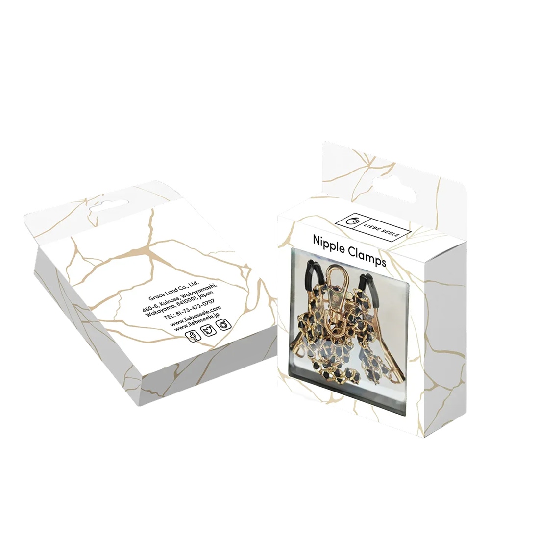 Liebe Seele Black Beads zaciski na sutki z łańcuszkiem