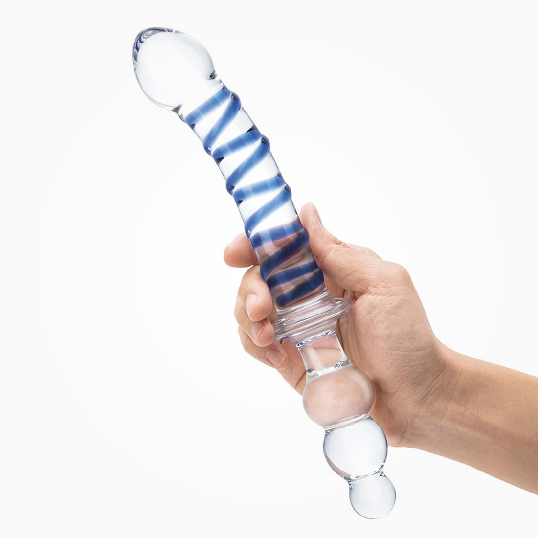 Gläs Twister 2 w 1 szklane dildo i koraliki analne