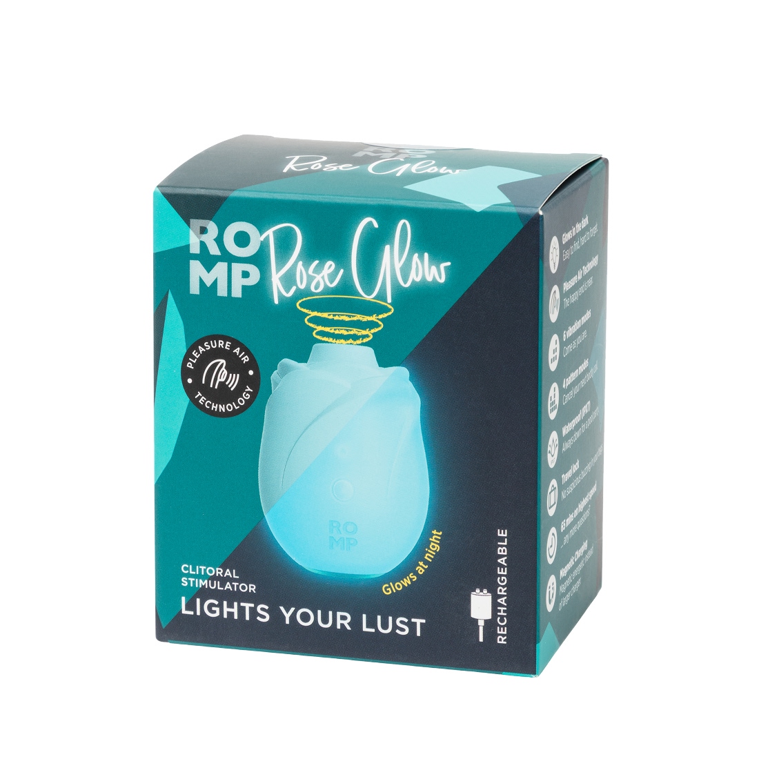 Romp by Womanizer Rose Glow bezdotykowy masażer łechtaczki świecący w ciemności